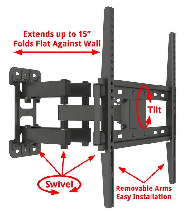Full Motion TV Bracket Fits TVs 32
