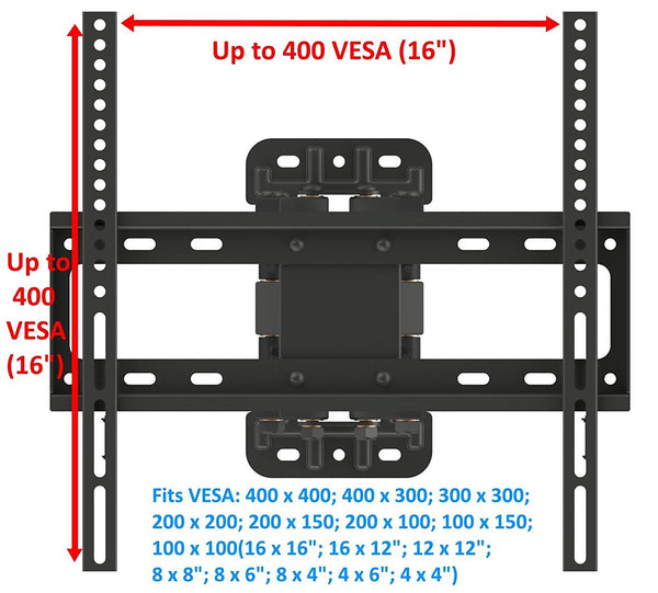Full Motion TV Bracket Fits TVs 32