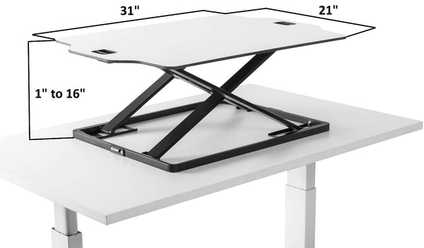 Ergonomic Desktop Standing Desk Converter - Height Adjustable Sit to Stand Pre Assembled
