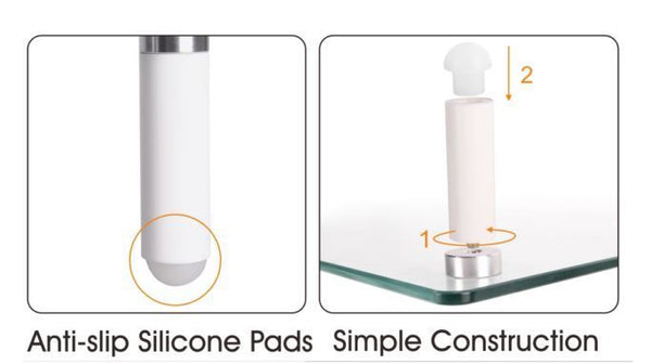 Husky Mount Computer Monitor and Laptop Tabletop Corner Triangle Glass Riser Stand