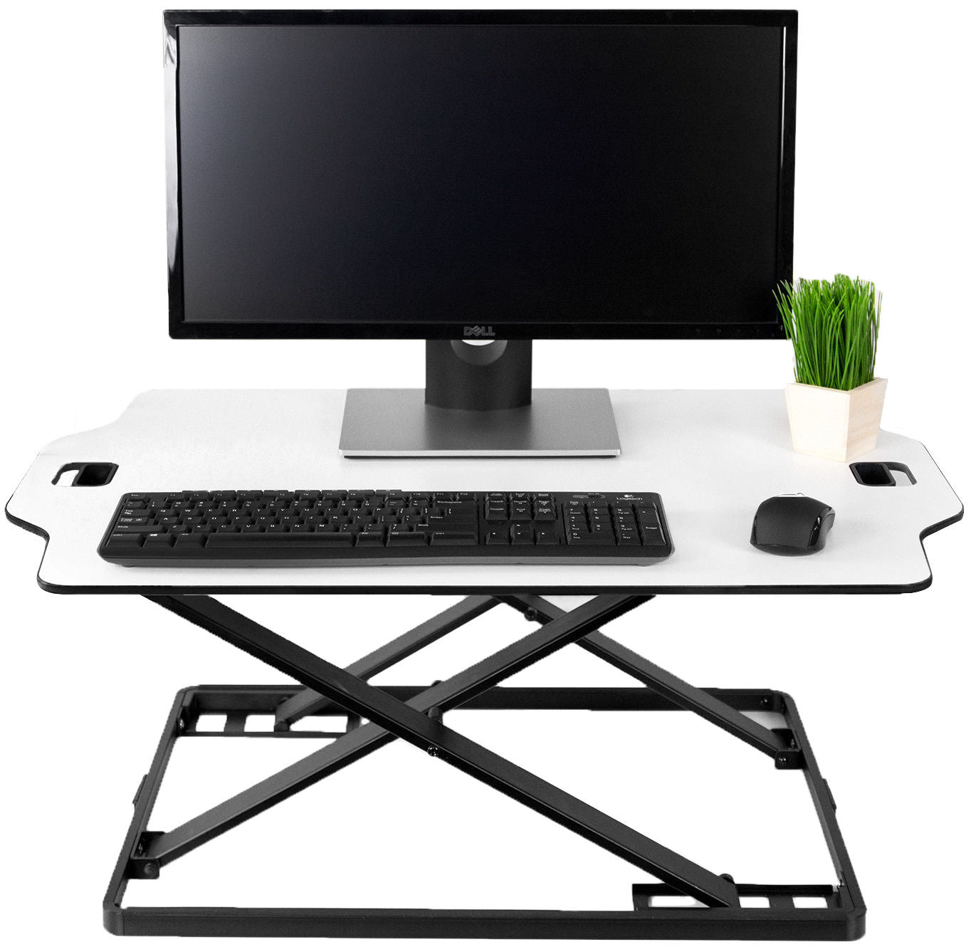 Ergonomic Desktop Standing Desk Converter - Height Adjustable Sit to Stand Pre Assembled