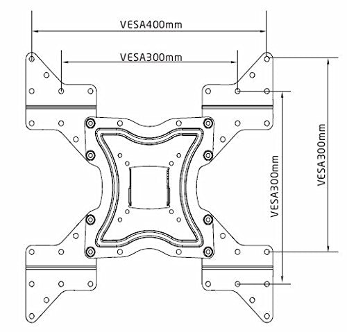 Husky Mount 4 Universal VESA TV Mount Adapters - Extend 200x200 up to 400x400
