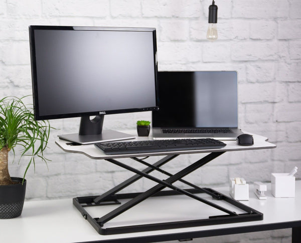 Ergonomic Desktop Standing Desk Converter - Height Adjustable Sit to Stand Pre Assembled