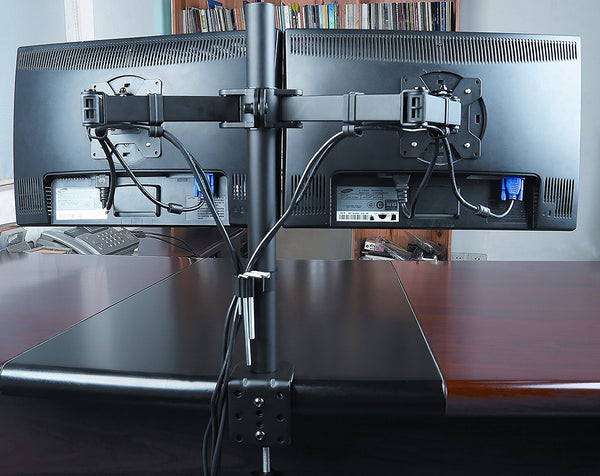 Desk Clamp Double Arm Monitor Mount for PC and Apple Monitors Full Motion for VESA 100x100