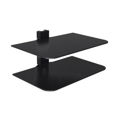 Double Shelf Floating Wall Black Glass DVD BluRay Player Cable Box Switch PS4