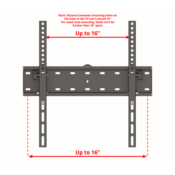 Tilting Flat Screen TV Mount Slim Ultra Profile For TVs Measuring up to 55 Inches