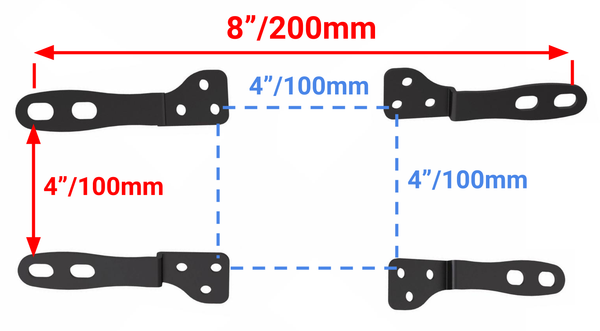 Husky Mount Universal VESA Plate Adapters Extend VESA from 100x100m up to 200x200mm