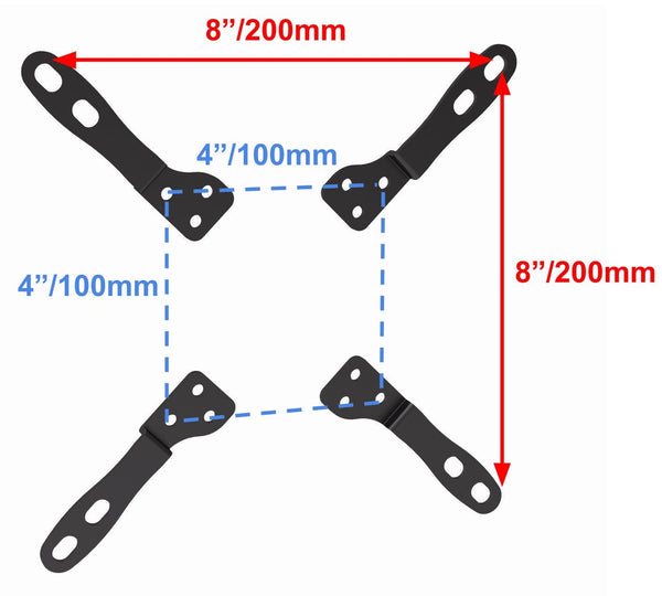 Husky Mount Universal VESA Plate Adapters Extend VESA from 100x100m up to 200x200mm