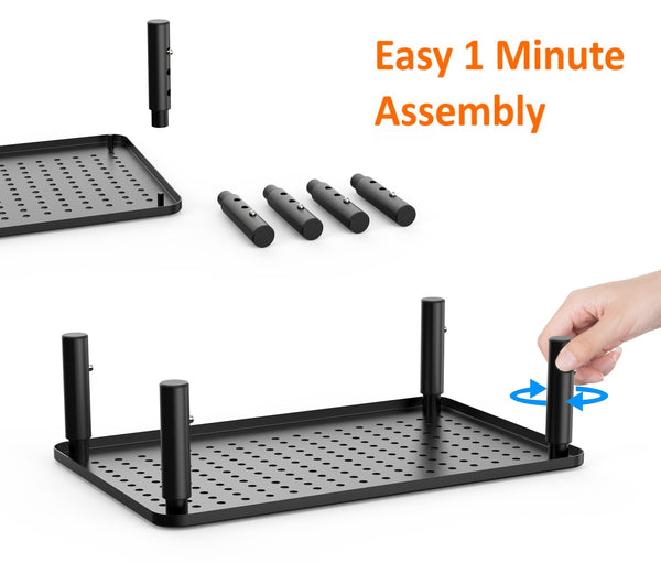 2 Pack Premium Laptop PC Monitor Stand with Sturdy, Stable Black Metal Construction. Fashionable Riser Height Adjustable with Non-Skid Rubber. Perfect for Computer Monitor iMac Stand or Computer Shelf