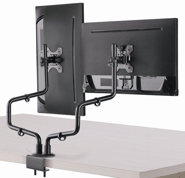 Double Arm Full Motion VESA Monitor Desk Mount - Heavy Duty Arms Fit Screens up to 32