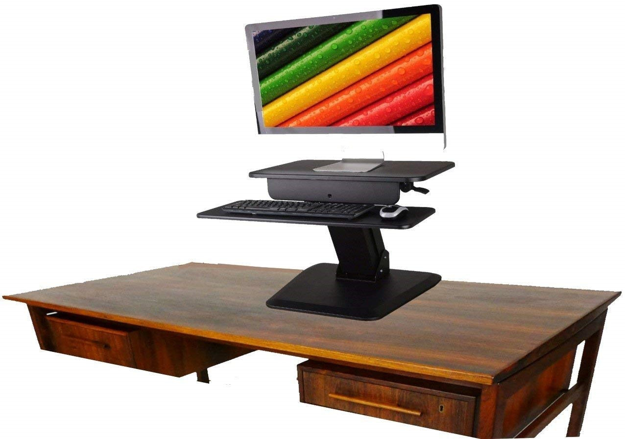 Professional Desk Spring Height Adjustable Standing Desk Spring Assisted Double Level Desktop ...