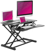 Husky Mount Adjustable Sit to Stand Desk 34" x 24" Desk  Space No Installation Necessary